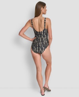 Women's Shirred Keyhole Detail One-Piece Swimsuit