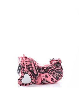 XS Le Cagole Graffiti Giant Studs Shoulder Bag Leather