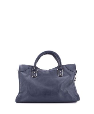 Medium City Classic Metallic Edge Bag Leather