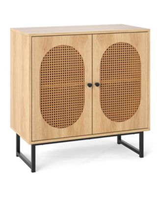 Buffet Cabinet with 2 Doors Adjustable Shelf Metal Legs Accent Floor Cabinet