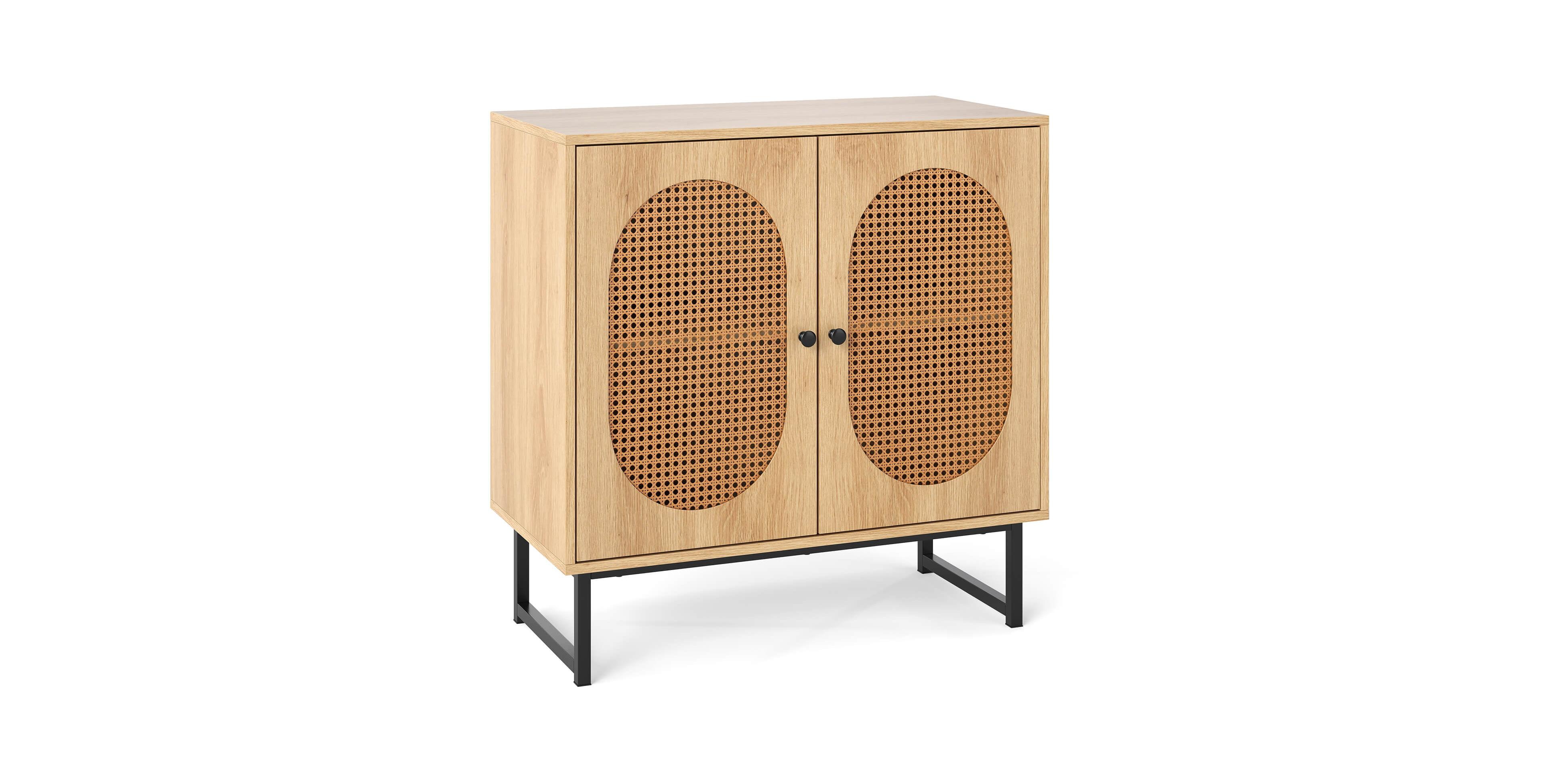 Costway Buffet Cabinet with 2 Doors Adjustable Shelf Metal Legs Accent Floor