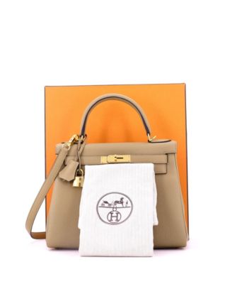 Kelly 28 Handbag Light Togo with Gold Hardware