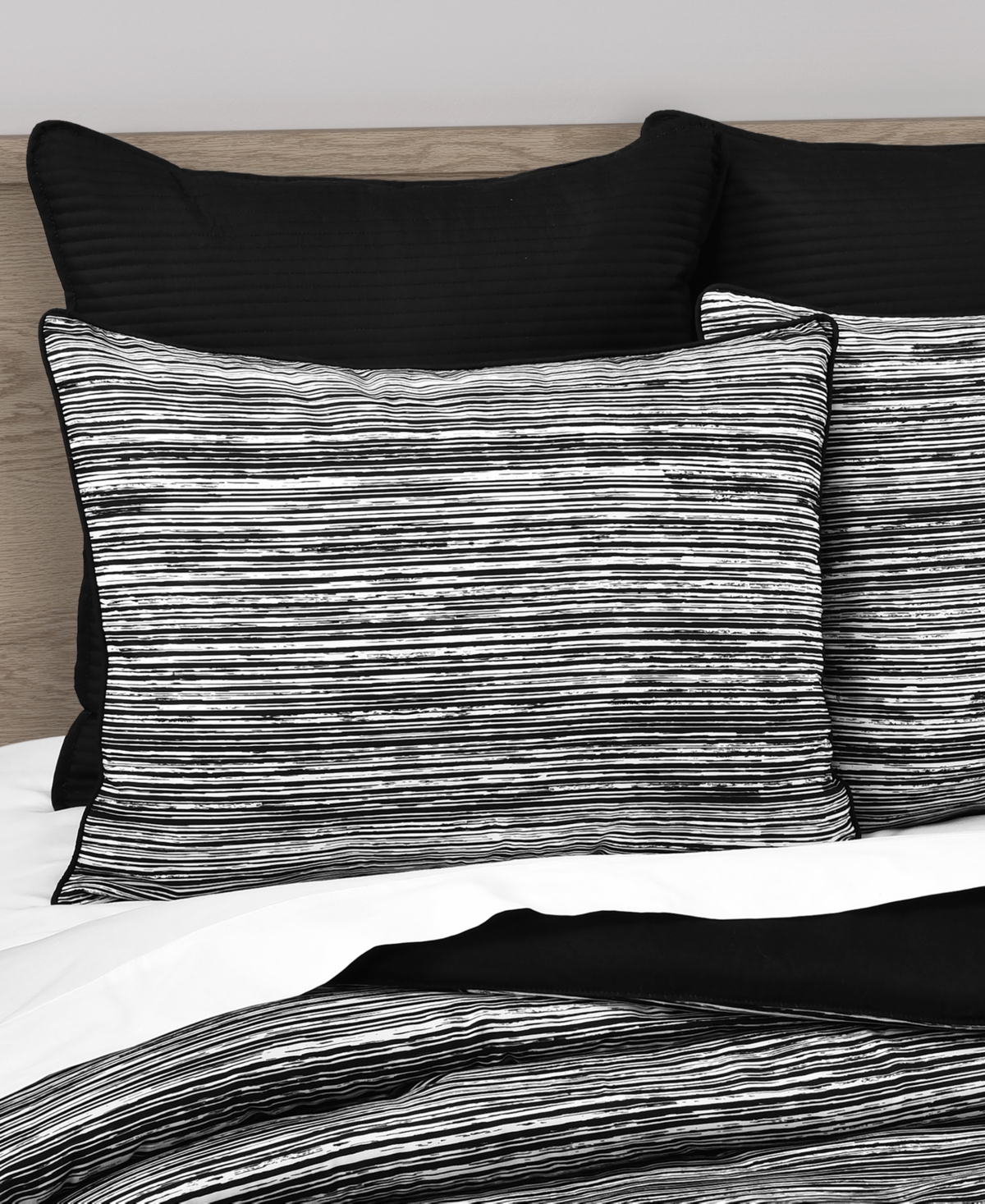 Royal Court Dalton Sleek Stripe 3-pc. Comforter Set, Full/queen In Black