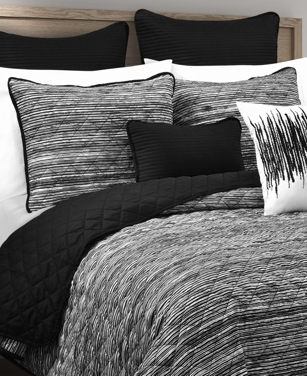 Royal Court Dalton Sleek Stripe 3-pc. Quilt Set, Full/queen In Gray