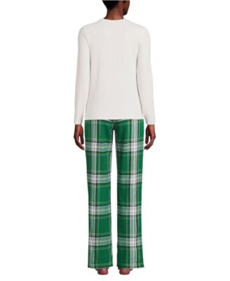 Women's Tall Pajama Gift Set - Knit Long Sleeve Top and Flannel Pants