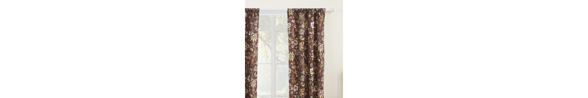 Barefoot Bungalow Audrey Curtain Panel Set - 84x84", Chocolate
