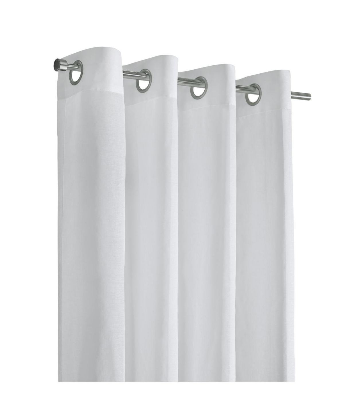 Habitat 100% Polyester Daphne Sheer Grommet Faux Linen Solid Curtain Panel White