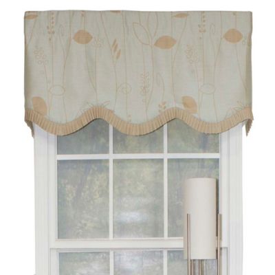 Aquarelles Window Treatment Ruffled Provance Valance 3" Rod Pocket 50" x 17" Aqua Mist