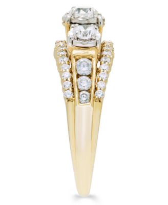 Diamond 3-Stone Ring (1 ct. t.w.) in 14k Yellow Gold