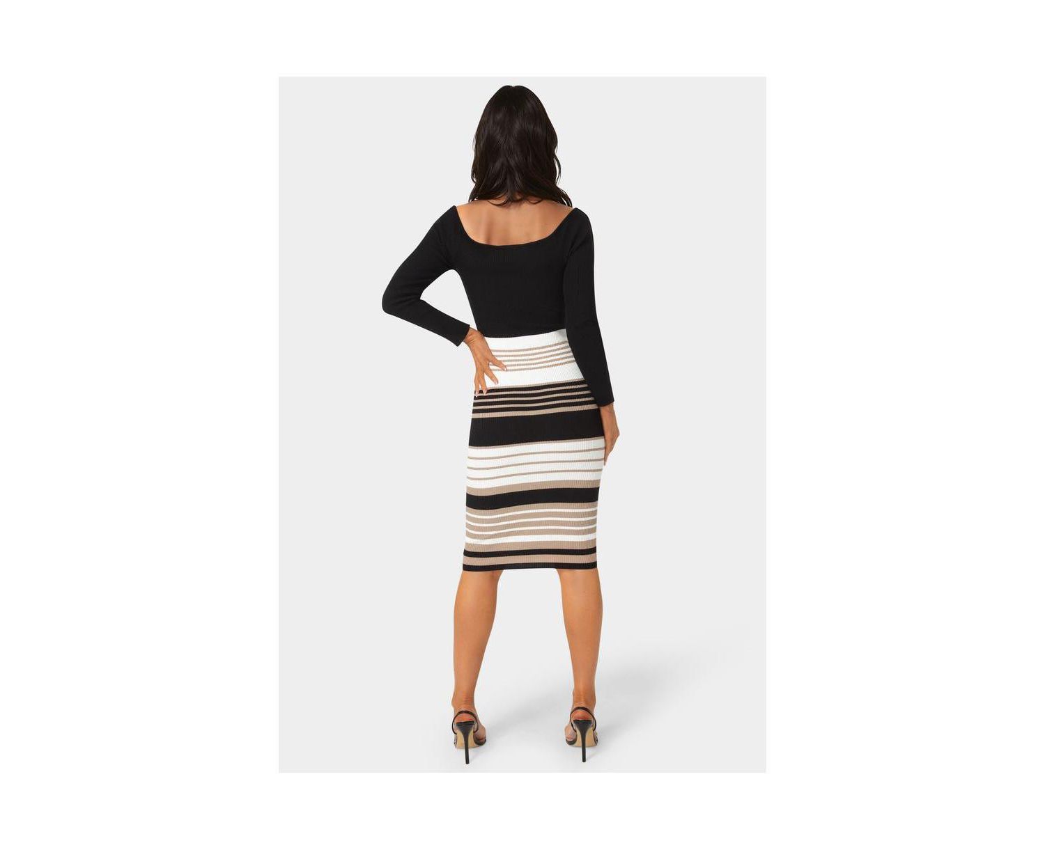Women's Off Shoulder Stripe Dress