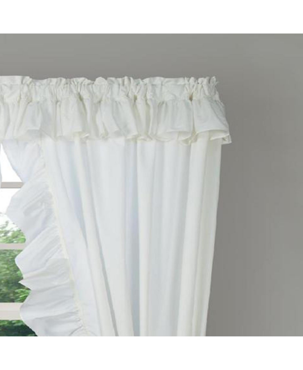 Ellis Curtain 2-Piece Ruffled Priscilla Window Curtain Panel Pair with ties