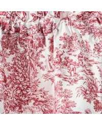 Victoria Park Toile High Quality Room Darkening Solid Color Lined Scallop Window Valance - 70 x15" Red