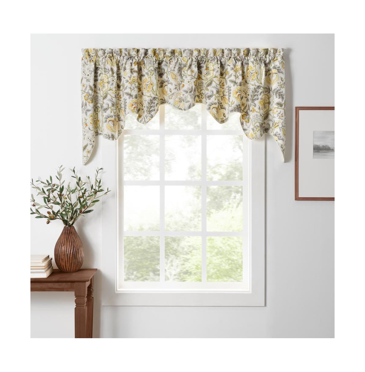 Ellis Curtain Regency Swag Shaped 3" Rod Pocket Grey Window Valance