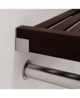 Solid Wood Walk-In Closet Organizer with 5 Drawers and Solid Wood Doors