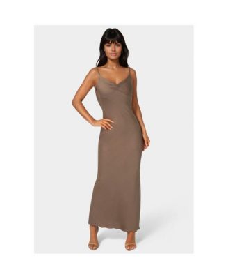 Womens Crepe Drape Back Maxi Dress
