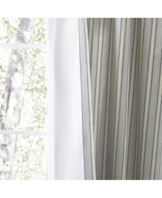 Springfield Stripe Tailored 3" Rod Pocket Curtain Panel Pair with Ties 82" x 84"