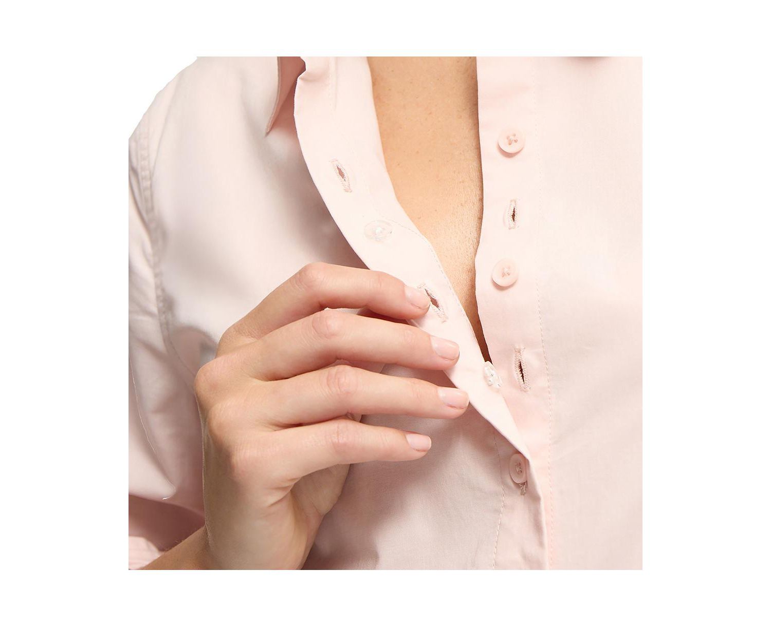 Women's Long Sleeve Poplin Nursing Button-Down Shirt