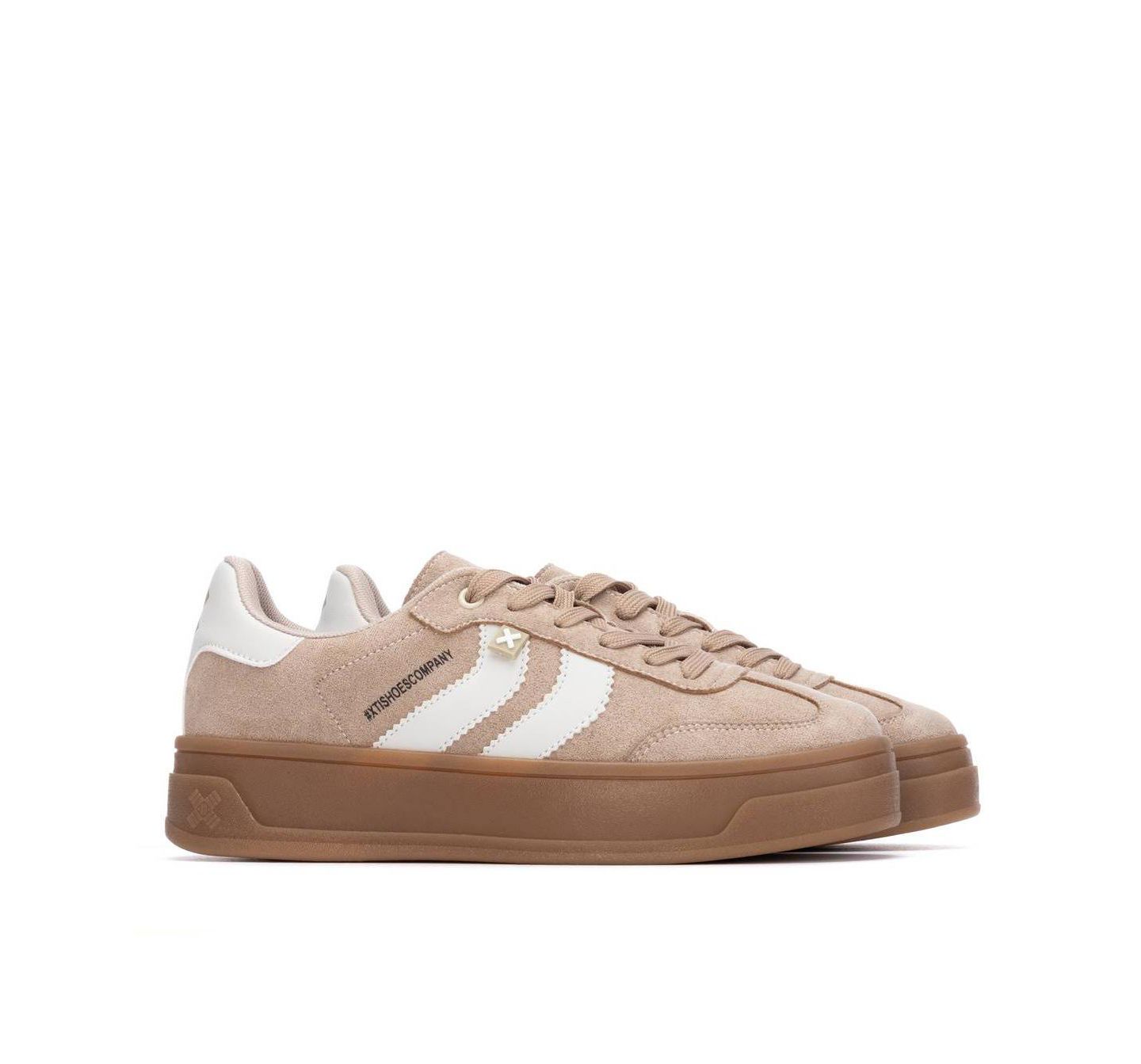 Женские кроссовки XTI Suede Casual Sneakers Urban Comfort, цвет: Бежевый — фото 4