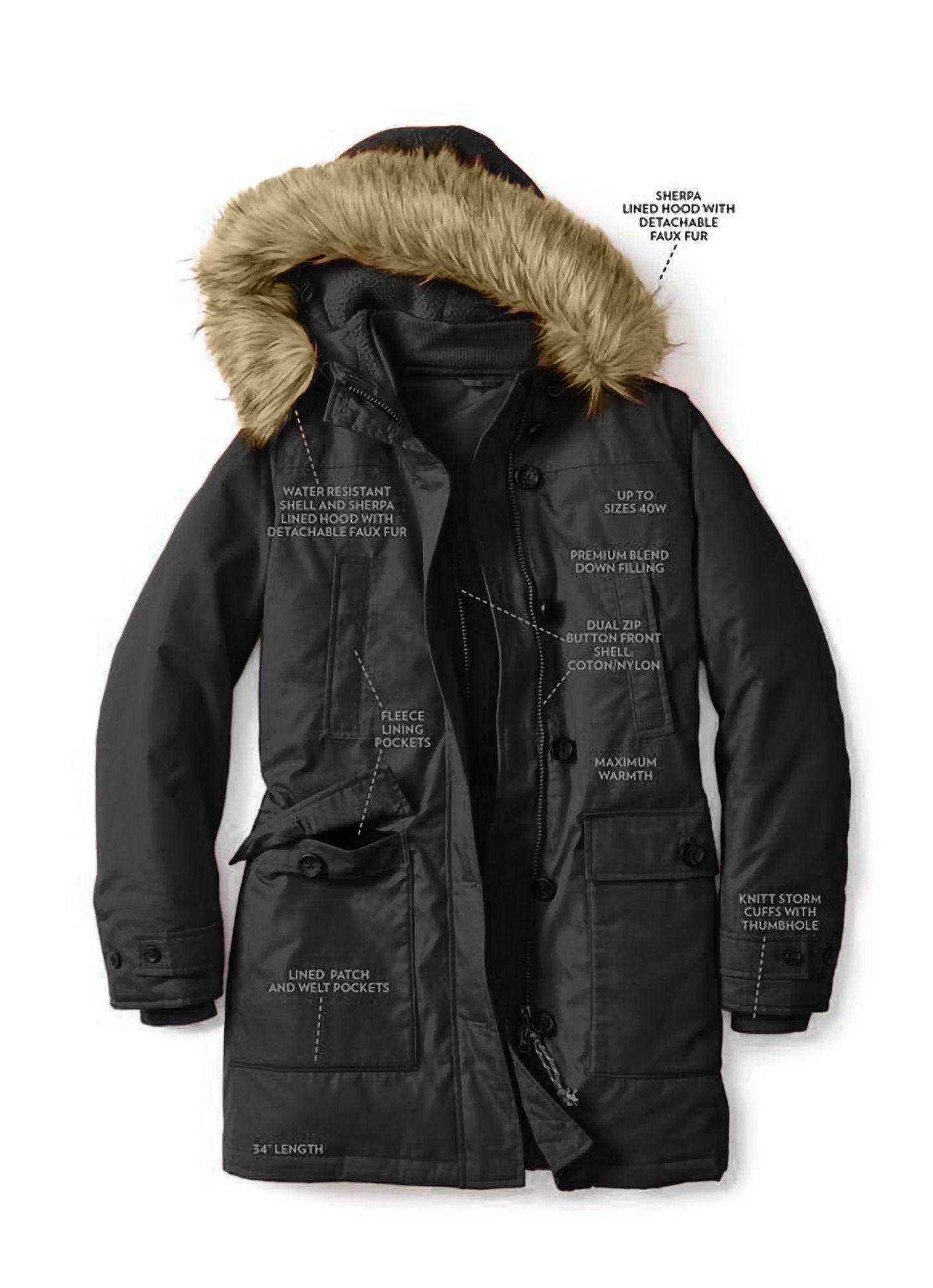 Женская куртка Woman Within Plus Size Within The Arctic, цвет: Чёрный — фото 2