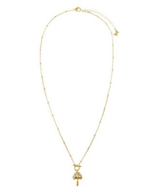 Cubic Zirconia Mushroom Toggle Pendant Necklace