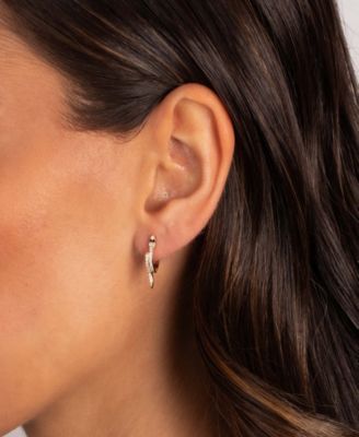 Colored Gold Plated Eye Snake Huggie Earrings