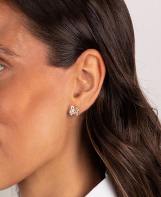 Cubic Zirconia Gold Plated Multi Shape Cluster Stud Earrings