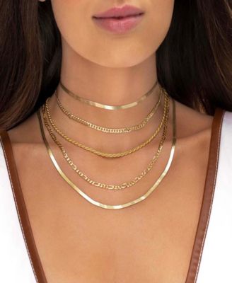 Herringbone Gold Plated Choker Necklace