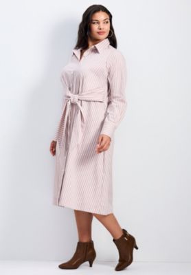 Women's Plus Size Bethany Poplin Tie Front Shirtdress