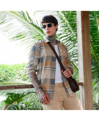 Men's Gradient-Plaid Regular Shirt