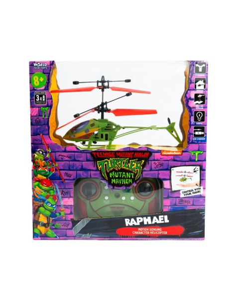 Детская игрушка World Tech Toys Teenage Mutant Ninja Turtles Mutant Mayhem Raphael LED Lights Remote Control Helicopter