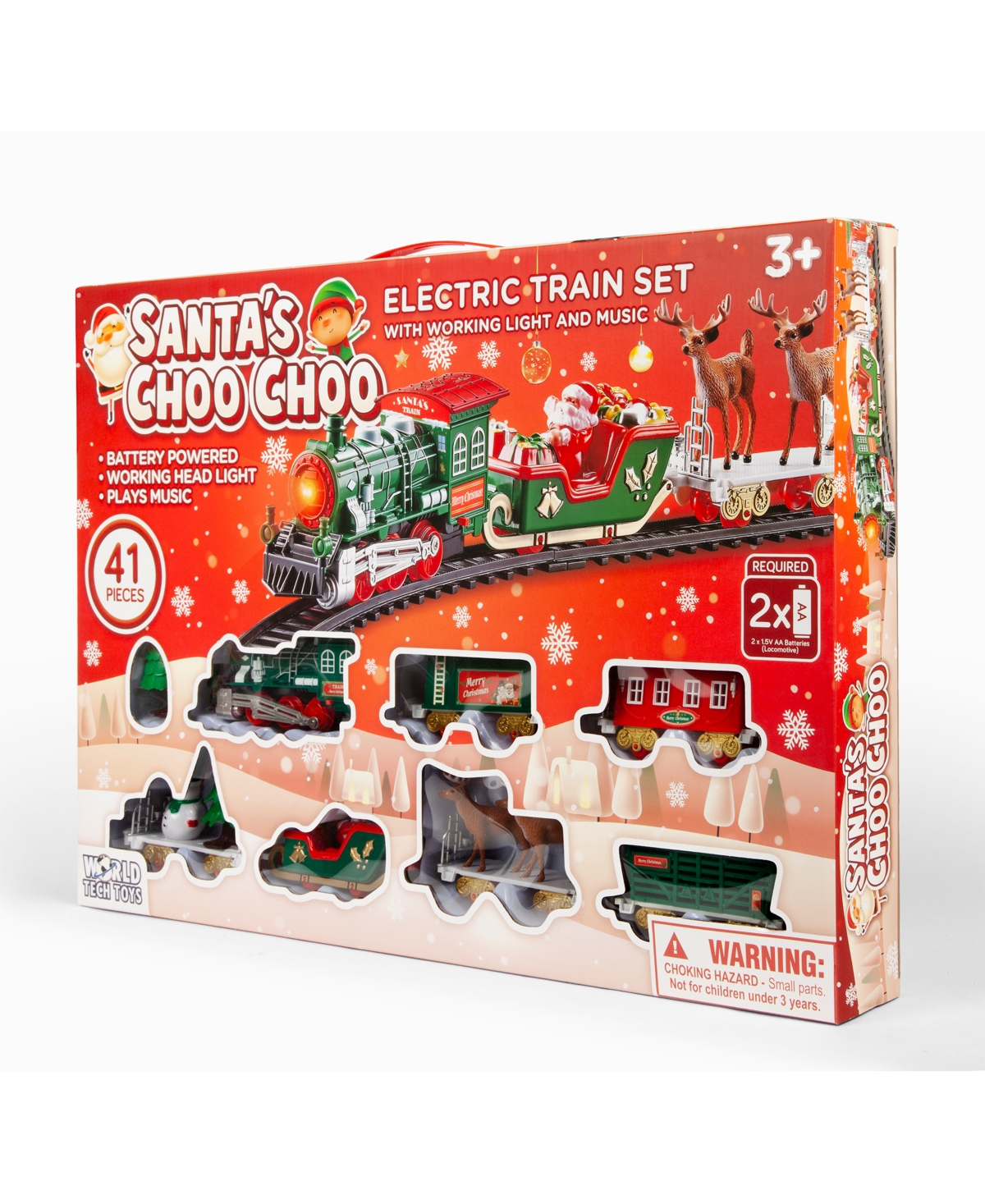 World Tech Toys Santa's Choo Choo Battery Powered Train Set In Transparent