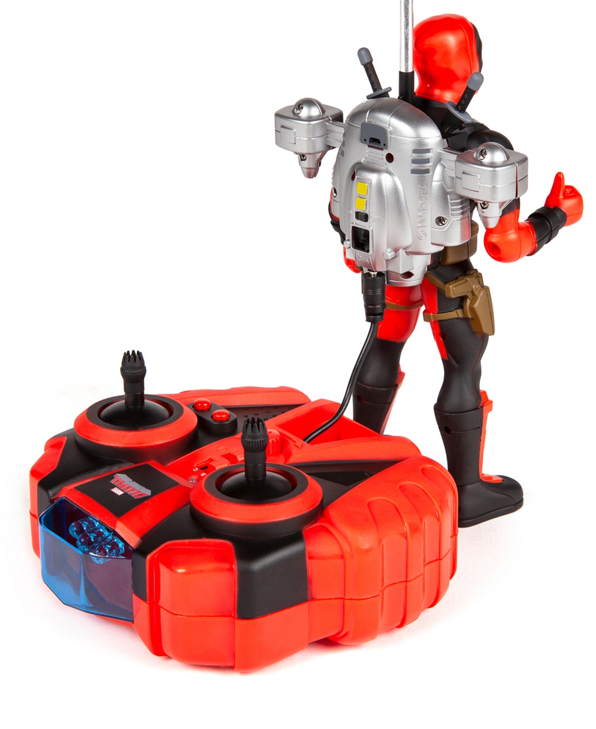 World Tech Toys Marvel Deadpool 2ch Jetpack Flying Figure Ir Helicopter In Transparent