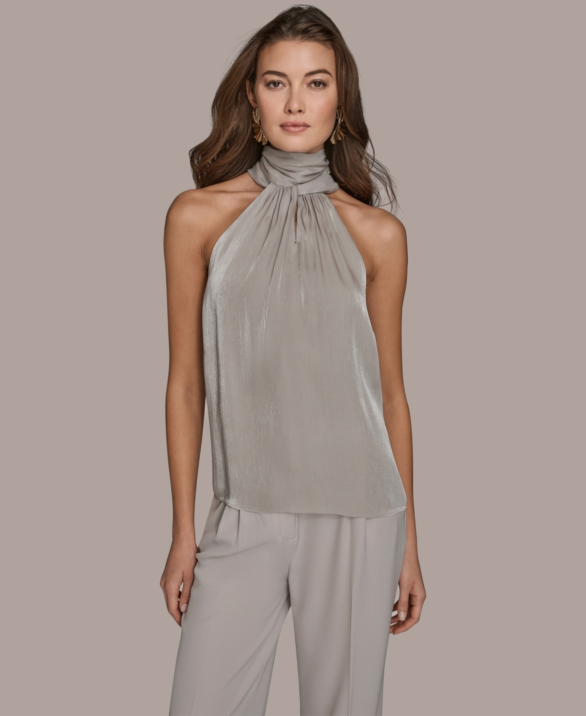 Donna Karan Women's Sleeveless Top In Gray