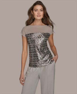 Donna Karan New York - Women's Embellished Short-Sleeve Top
