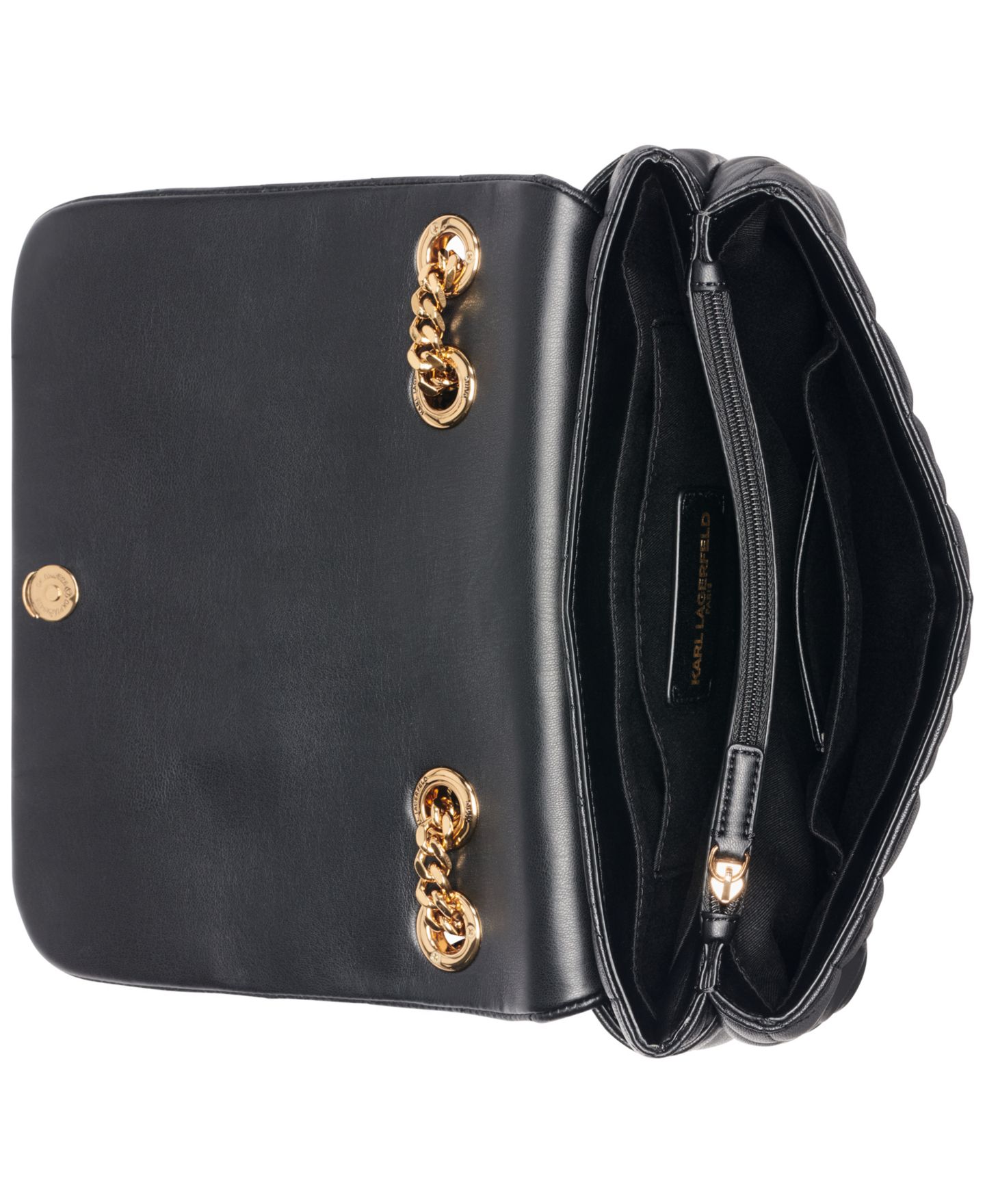 Женская сумка KARL LAGERFELD PARIS Lafayette Small Shoulder, цвет: Чёрный / Золотой — фото 4