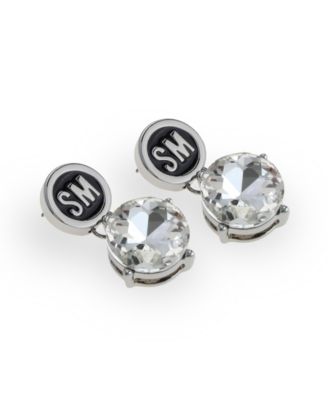 Faux Stone Signature Logo Drop Earrings