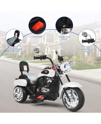 6V Powered Toddler 3-Wheel Motorbike Ride On Toy with Horn and Headlight