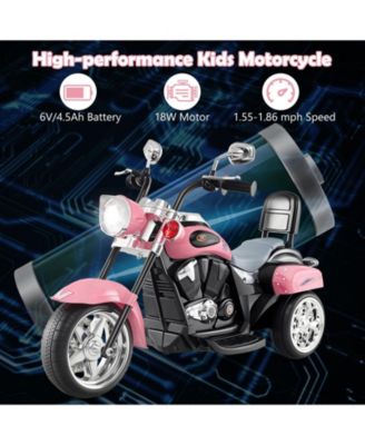 6V Powered Toddler 3-Wheel Motorbike Ride On Toy with Horn and Headlight
