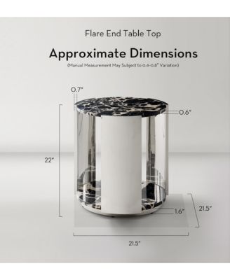 1 piece polished stainless steel base Flare End Table