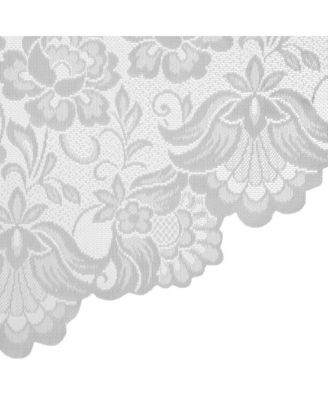 Limoges Sheer Rod Pocket Delicate Scalloped Bottom Hem Floral Lace Design Swag Valance Set 72" x 32"