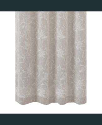 100% Polyester Sheila Light Filtering Faux Linen Floral Grommet Curtain Panel 52" x 84" Taupe