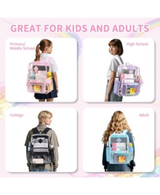 Heavy-Duty Clear Backpack with Wide Straps – Transparent School Bag for Stadium, Concerts, Sports & Events