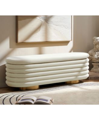 Rupert Bench with Gold-finished Metal Legs