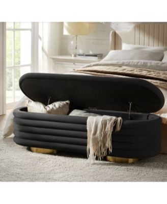 Rupert Bench with Gold-finished Metal Legs