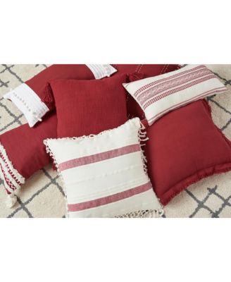 Stacia Garnet Woven Lumbar Accent Pillow, 12" x 24"