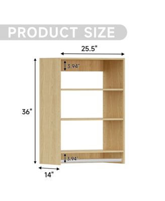 Lovmor Wood Shelf Medium Double Hanging Closet Unit