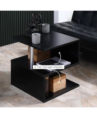 20" Chic Designer S-Shaped Multi-Level Accent End Table Shelf,