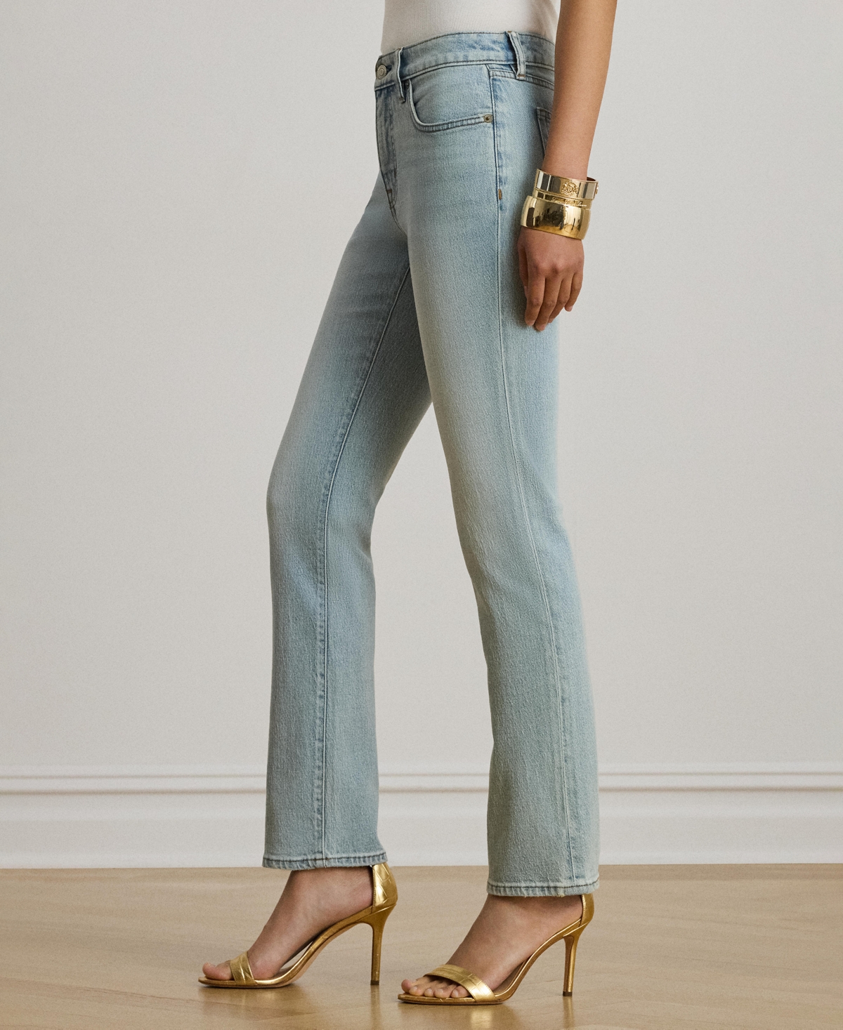 Ralph Lauren Women's Mid-rise Straight Ankle Jeans In White