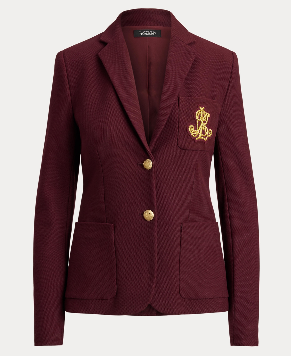 Ralph Lauren Bullion Jacquard Blazer In Burgundy