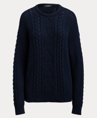 Women's Cable-Knit Crewneck Sweater